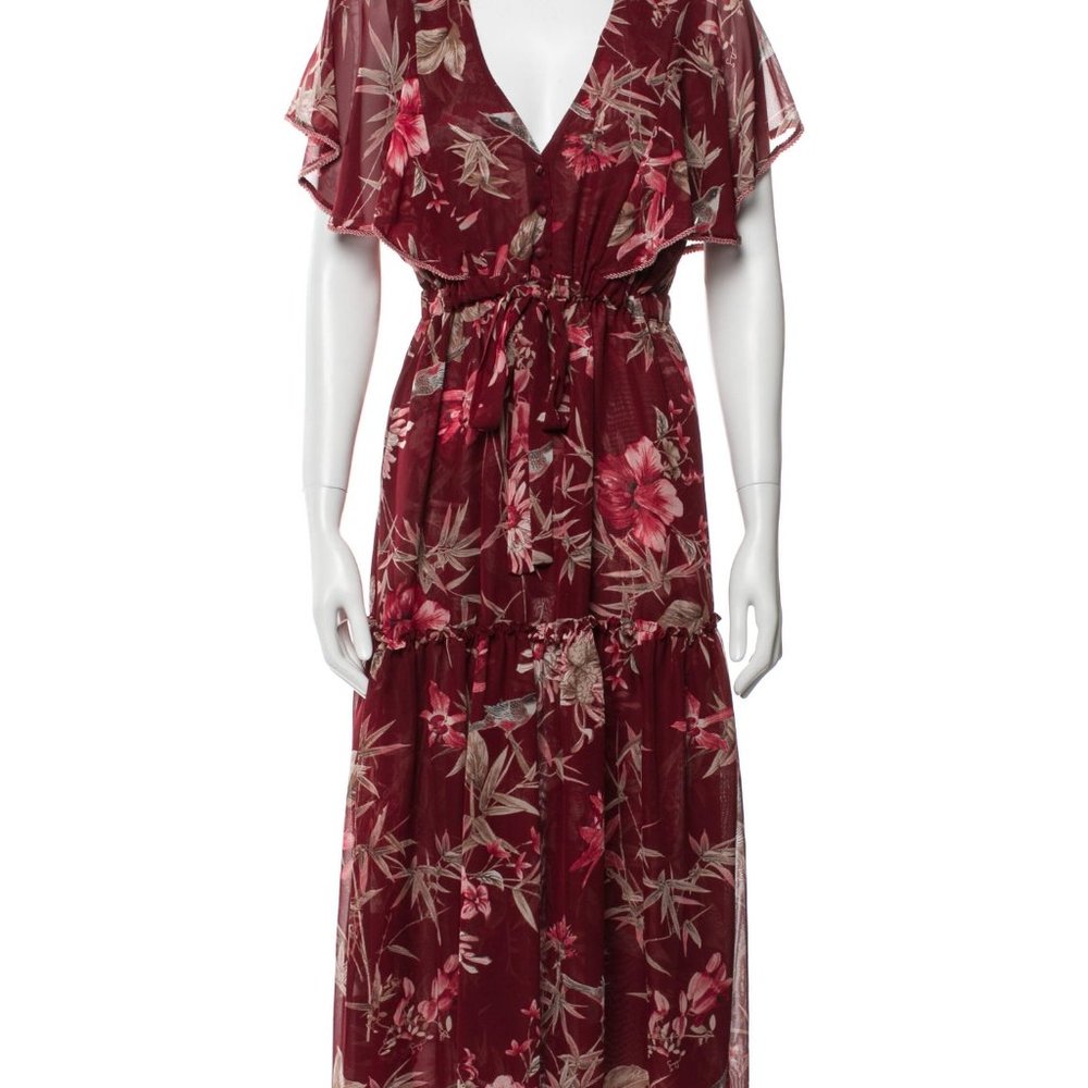 MISA LOS ANGELES Red Floral Print Dress